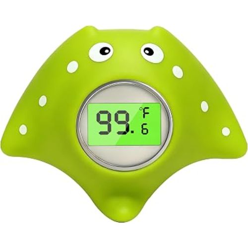 Floating Baby Bath Thermometer for Bathtub, Manta Ray Shaped Digital Water Temperature Thermometer Baby Safety with Large Easy-Read LCD Display, ±1℉ Accuracy, Baby Bath Essentials