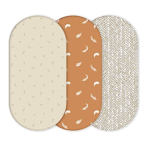Yunioo Premium Fitted Baby Bassinet Sheets, Changing Pad Cover and Stroller Sheets, Compatible with 4moms Mamaroo, Chicco Lullago, Graco, Halo and Uppababy, 100% Ultrasoft Cotton, 32x16” - Boho