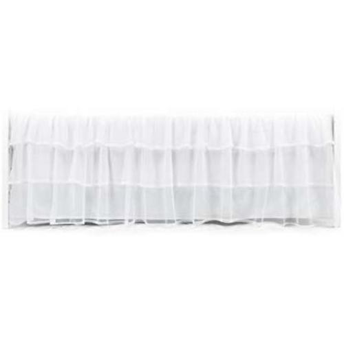 Tadpoles Triple Layer Tulle Nursery Crib Skirt for Baby Boys or Girls, White, Crib-Size