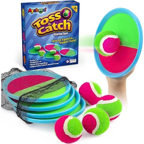 Ayeboovi Toss and Catch Ball Game Outdoor Toys for Kids Games Beach Pool Toys Outdoor Yard Games for 3 4 5 6 7 8+ Year Old Boys Girls Birthday Valentine's Day Gift Easter Basket Stuffers (Upgraded)