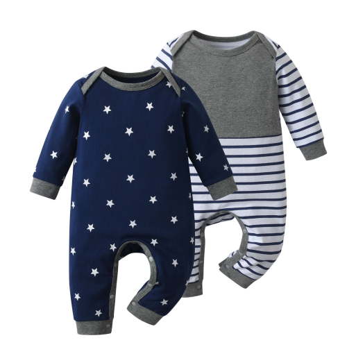 Newborn Infant Baby Boy Long Sleeve Romper Clothes One Piece Jumpsuit with Headband Outfits (3-6 Months)