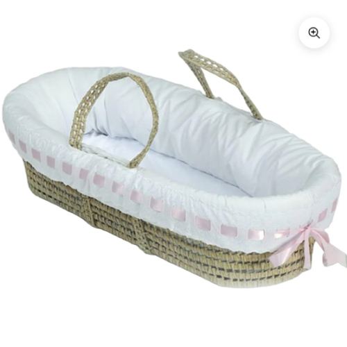Eyelet Ribbon Baby Moses Basket