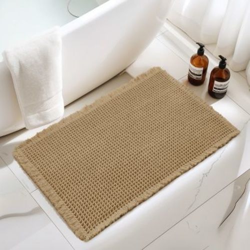 Subrtex Bathroom Rugs Waffle Style Bath Mats Super Absorbent Non Slip Rubber Back Bath Rug 24"x60"