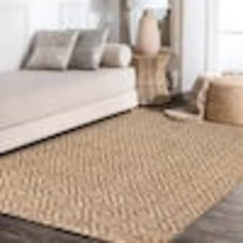 JONATHAN Y Hira Hand Woven Diamond Chunky Jute Natural 6 ft. x 9 ft. Area Rug NFR100A-6