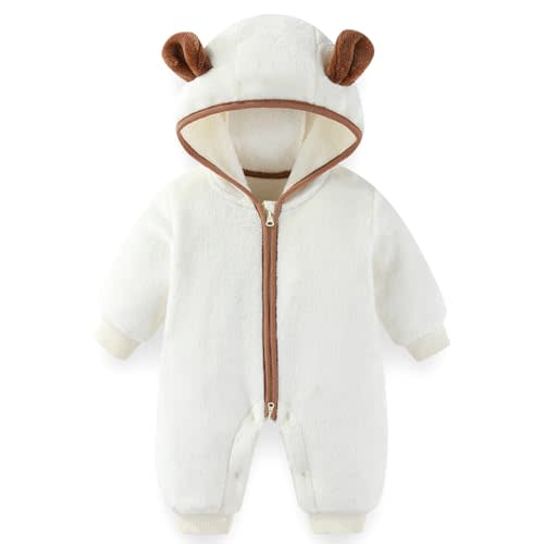 Fairy Baby Newborn Baby Bear Outfit Suit Thin Fleece Jumpsuit Romper Hooded Winter Clothes Snowsuit Coat Infant Girls Boys