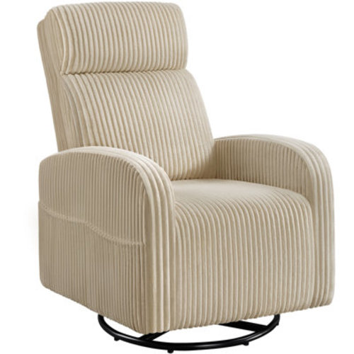 Yaheetech Upholstered Swivel Glider, Gliding Rocker Chair for Nursery Room Living Room & Reviews | Wayfair