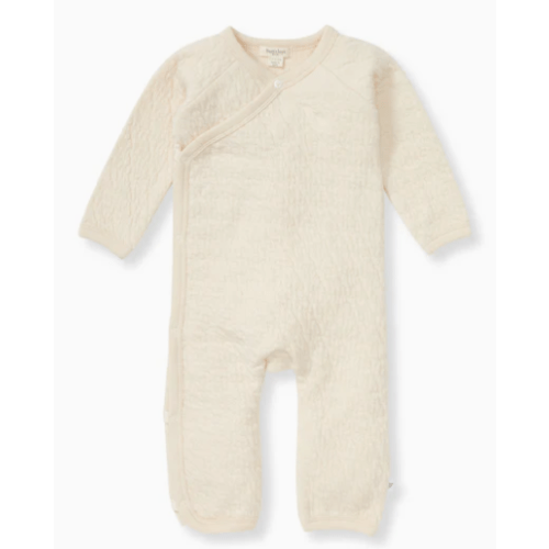 Organic Cotton Quilted Bee Wrap-Front Baby Jumpsuit - Oat – Burt's Bees Baby