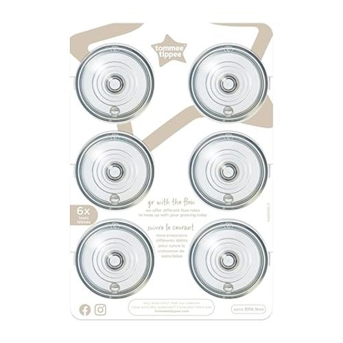 Tommee Tippee Natural Start Nipples, Medium Flow (3+ Months), Pack of 6