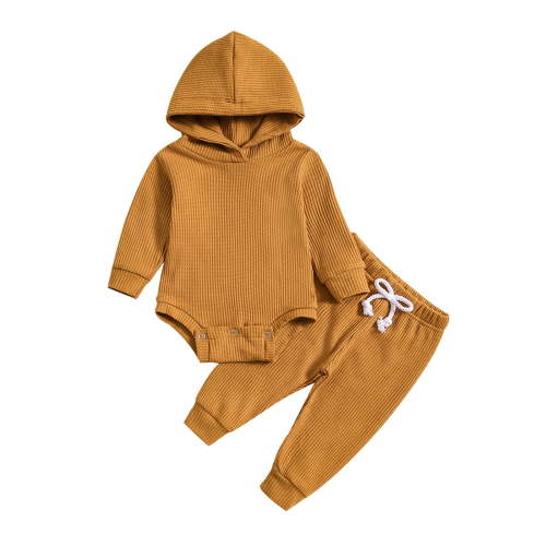 zbxnLI Newborn Baby Boy Clothes Fall Winter Outfits Infant Long Sleeve Hooded Rompers Jogger Pants Sets