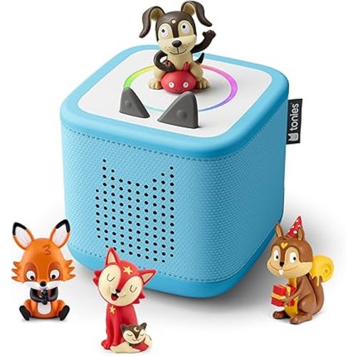 Toniebox 2 Audio Player Favorite Songs Bundle for Kids 1+ with Playtime Puppy, Bedtime Songs, Counting Songs, and Celebration Songs - Sky Blue