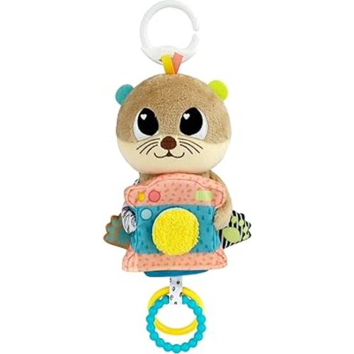 LAMAZE Arty Says Cheese Clip On Stroller Toy - Baby Sensory Toys with Crinkle and Squeak Sounds - Includes Clip for On-The-Go Stroller or Car Seat Play - Ages 0 Months and Up