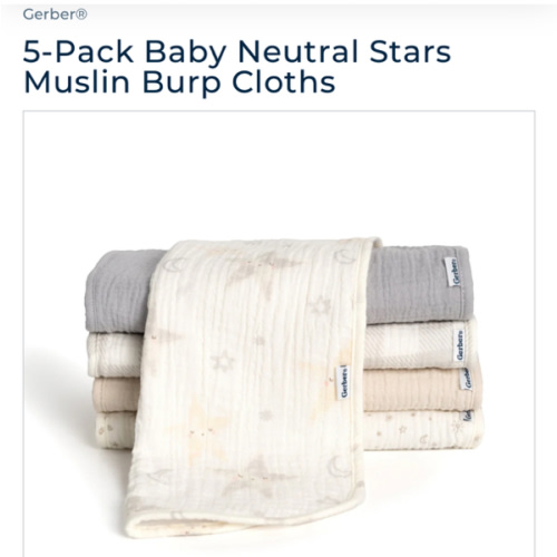 5-Pack Baby Neutral Stars Muslin Burp Cloths – Gerber Childrenswear