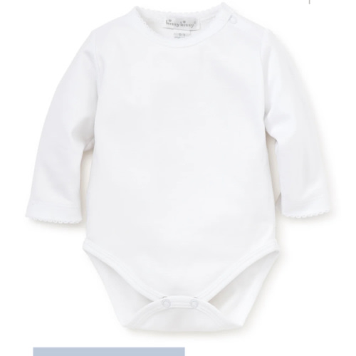 White Kissy Basics Long Sleeve Bodysuit