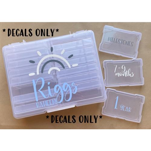 Baby Photo Box Decals – Personalized Organizer Labels