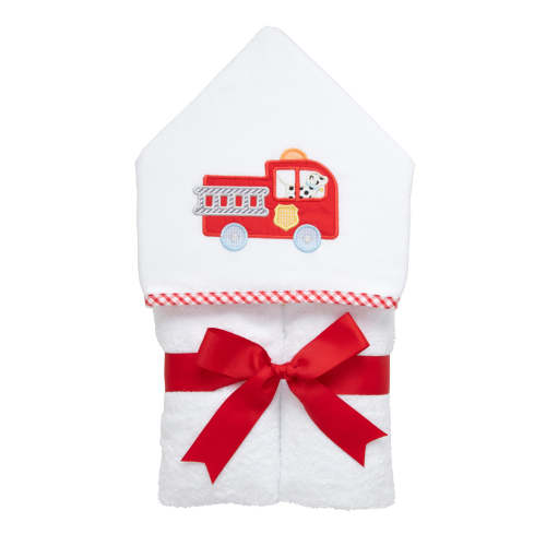 Boy's Fire Truck Hooded Towel - Soft Terrycloth & Applique | 3Marthas – 3 Marthas