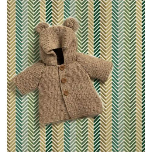 Bear Hooded Coat Baby Knit Sweater - 6-12 Months