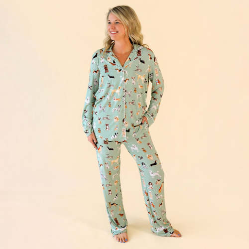 Dog Green Luxe Womens Pajamas | Posh Puppies