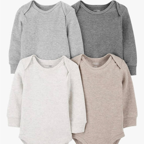 Simple Joys by Carter's unisex-baby 4-pack Long-sleeve Thermal Bodysuit