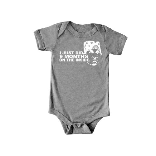 Prison Mike - The Office Baby Gift - Gray Infant Bodysuit - Rabbit Skins - NB, 6M, 12M, 18M, 24M, Unisex Gender Neutral Baby, Dunder Mifflin