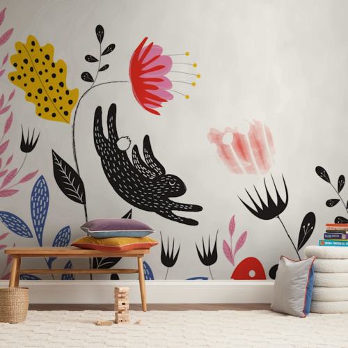 Garden Mischief Children's Wall Mural by Hannah Williams