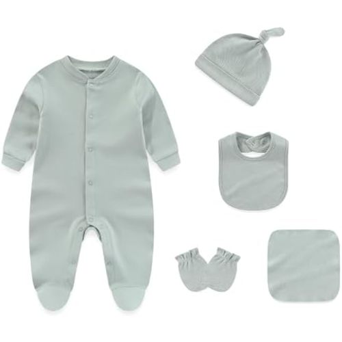 Baby Unisex Baby Cotton Layette Set Gift for Baby Boys Girls Accessories Set Newborn Essentials 0-12 Months