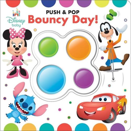 Disney Baby: Bouncy Day! Push & Pop - by Pi Kids (Board Book)