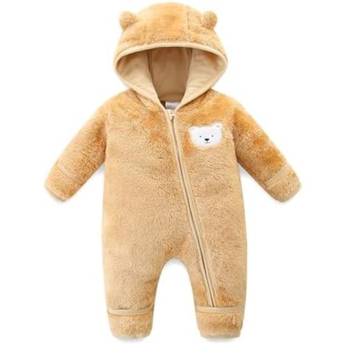 Baby Romper Infant Hooded Jumpsuit Long Sleeve Footed Onesie Outwear Outfits