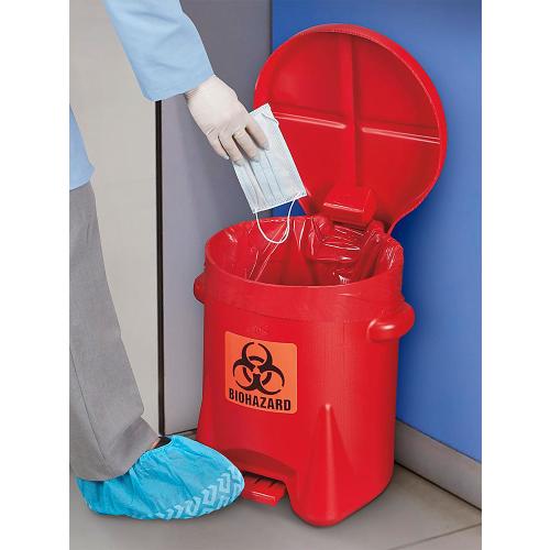 Biohazard Step-On Waste Can - 6 Gallon
