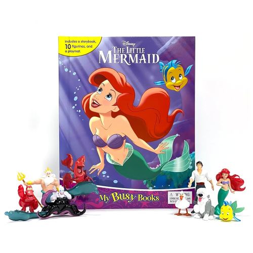 Disney The Little Mermaid My Busy Books - Storybook, 10 figurines, playmat