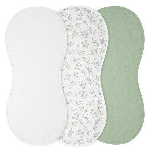 3 Pcs Changing Pad Liners Fits in Peanut Shape Changing Pad Waterproof Diaper Mats Organic Cotton Peanut Mats are Warm on a Baby's Back, Washable Reusable (Print Style,White)