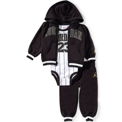 Jordan Baby Boys 23 Jersey Bodysuit, Full-Zip Hoodie, & Jogger Pants 3-Piece Set