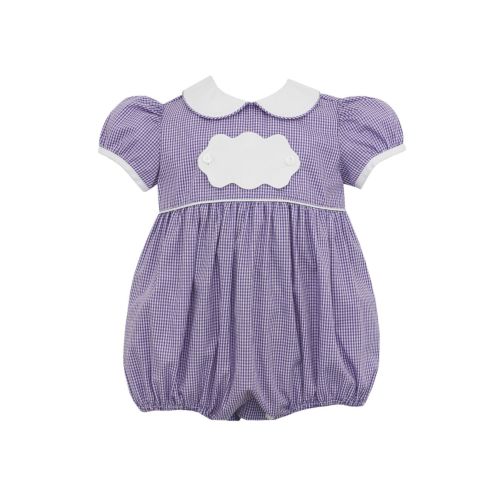 Purple Gingham Bubble with Scallop Tab