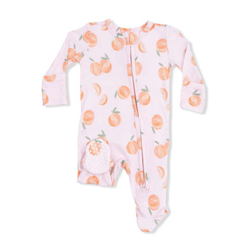 2-Way Zip Ruffle Footie, Sweet Peach