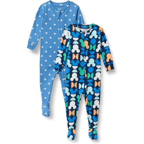 Amazon Essentials Disney | Marvel | Star Wars Unisex Babies, Toddlers and Kids' Footed Sleepers, Zip Up Pajamas, Multipacks