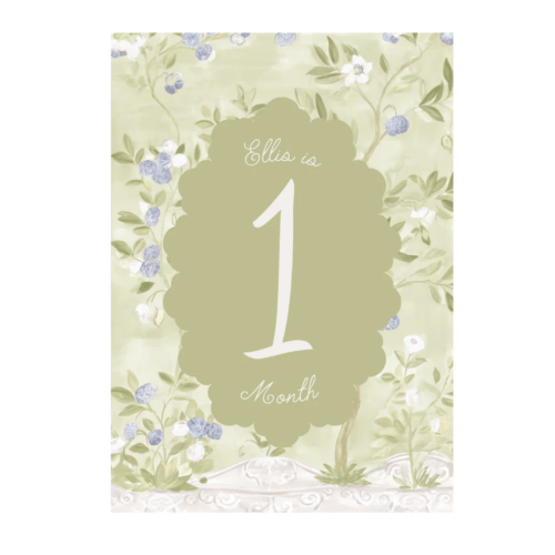 Eva Note Co. Green Chinoiserie Custom Milestone Markers