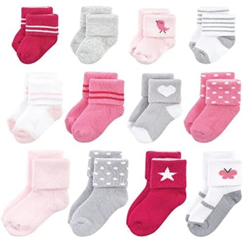 Hudson Baby baby-girls Grow With Me Socks 12pk