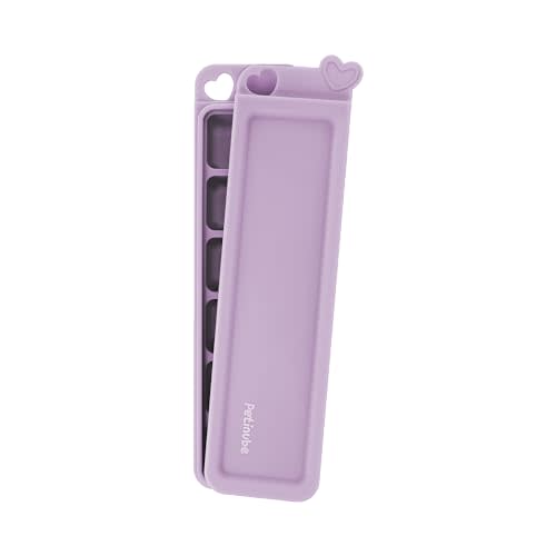 Silicone Heart Cube Freezer Tray Baby Food Storage Cubes with Clip-On Lid Freeze Baby Food Soups Purees Ice Safe Design Made in Korea (Luna Purple)