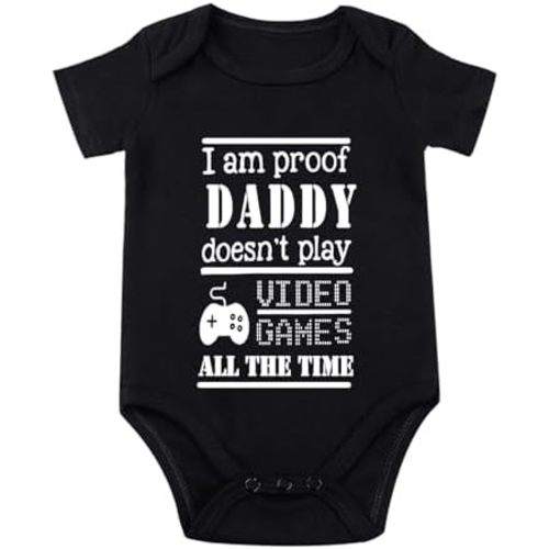 Funny Baby Bodysuit I Am Proof Daddy Doesn't Play Video Games All the Time Baby Bodysuit
