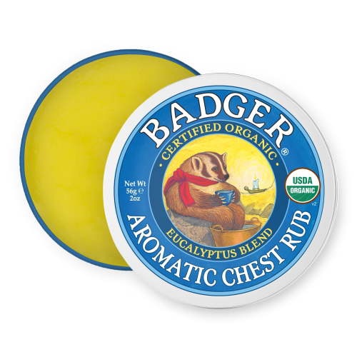 Badger Aromatic Chest Rub, Eucalyptus & Rosemary, Certified Gluten Free, 2 oz HSA/FSA Eligible