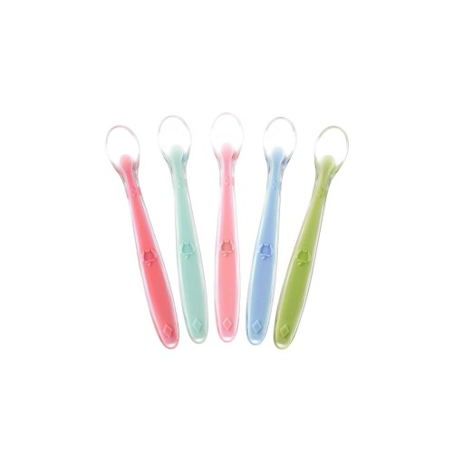 Silicone Baby Feeding Spoon Set, 5-Piece