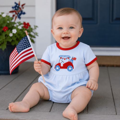 Baby Boy 4th of July Bubble - Patriotic Putts Golf - Peruvian Pima Cotton – Magnolia Baby