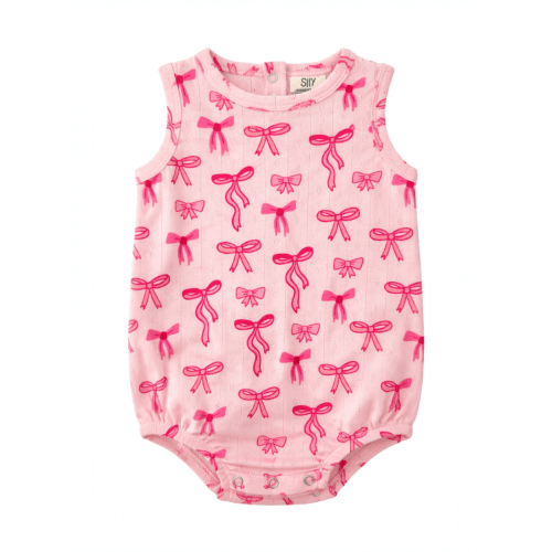 Pink Bows / Organic Pointelle Dune Bubble – SpearmintLOVE