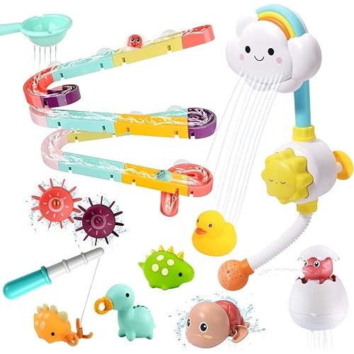 cute stone Bath Toy Bathtub Toy with Shower and Floating Squirting Toys, Fishing Game for Toddles and Babies