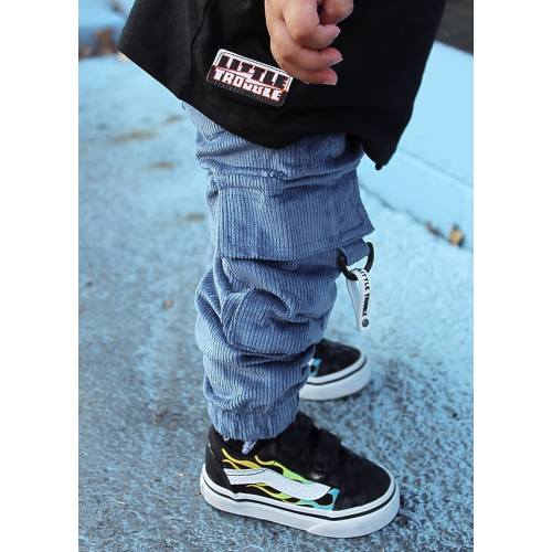 Toddler Blue Corduroy Cargo Pants