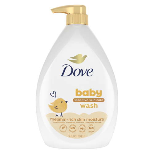 Dove Baby Sensitive Skincare Liquid Body Wash 34 oz with Natural Coconut Oil and Oatmeal