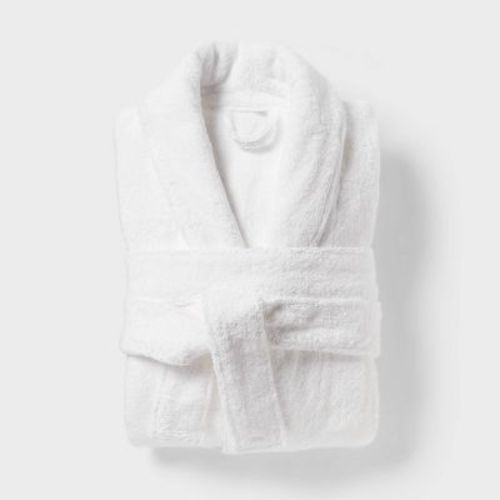 L/XL Spa Plush Bath Robe White - Threshold™
