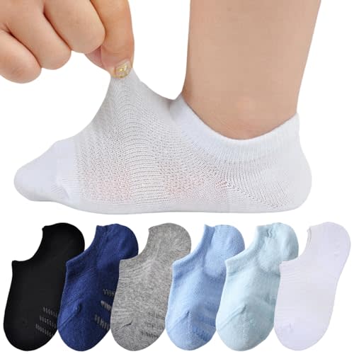 Toddler Little Girls Boys No Show Socks Cotton Low Cut Socks With Grips | Anti Slip