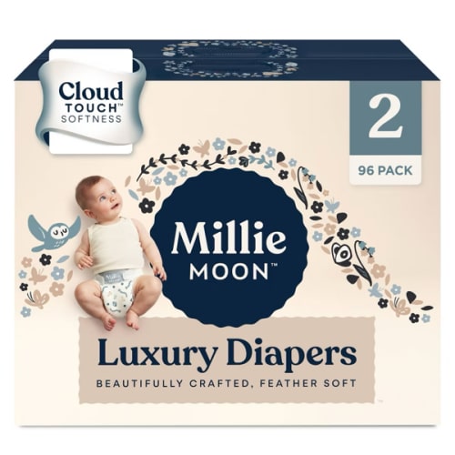 Millie Moon Diapers - Will need 3-5 boxes of each size (when 96 diapers/box- sizes 2 & up)
