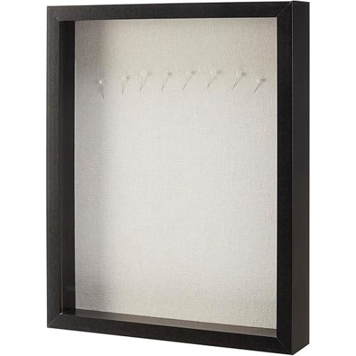 Amazon Basics Shadow Box Wood Rectangular Frame, 11" x 14", Black