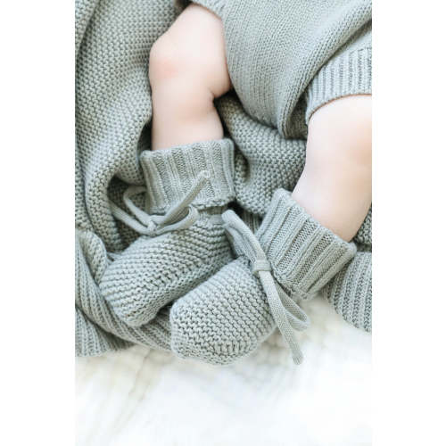 Knit Baby Booties | Smoke